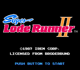 Super Lode Runner II title screen for Famicom Disk System